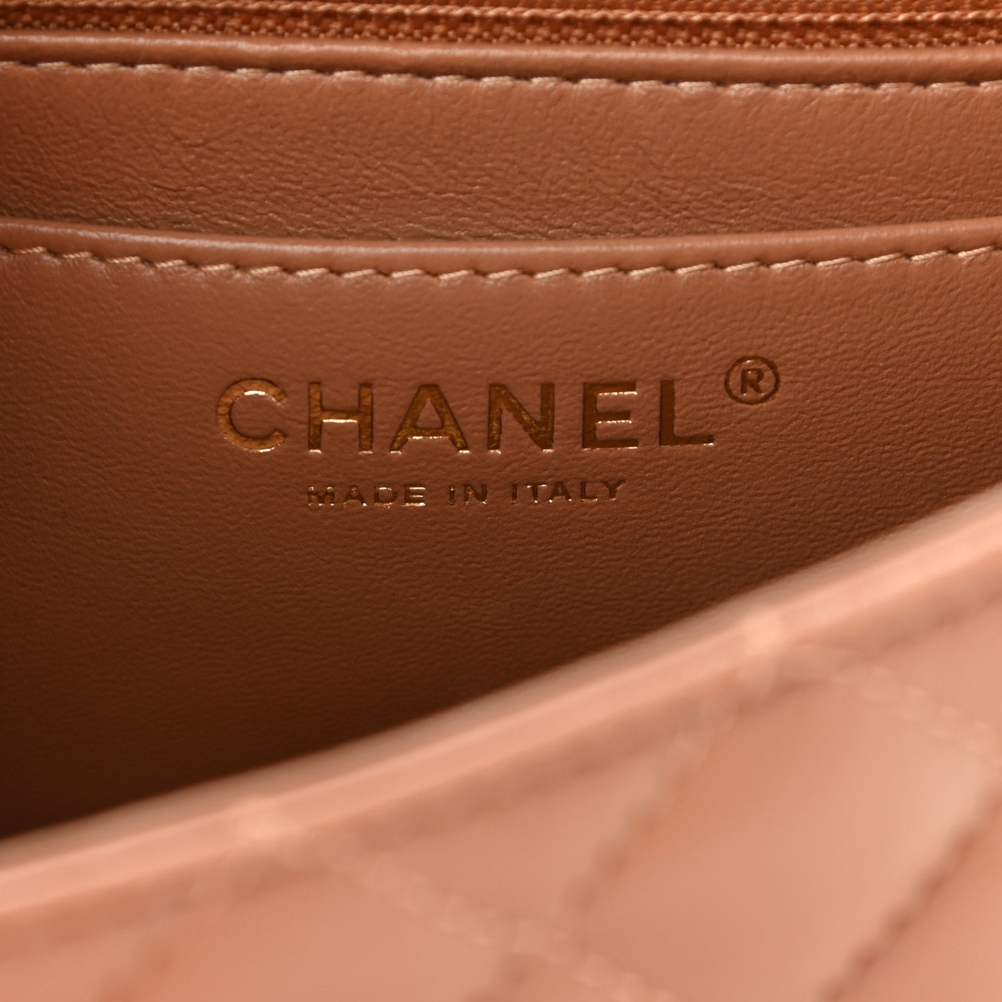 Lambskin Quilted Mini Rectangular Flap Brown