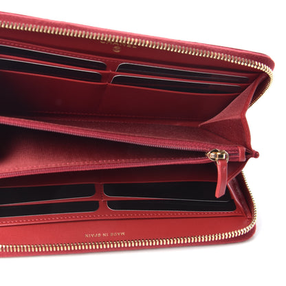 Chanel Shiny Goatskin Quilted 19 Long Zipped Around Wallet Red 5 of 9