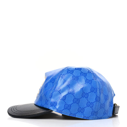 Gucci X ADIDAS Crystal Monogram Textured Dollar Calfskin Trefoil Embroidered Stefanos Baseball Hat M Bright Splash Black 3 of 9
