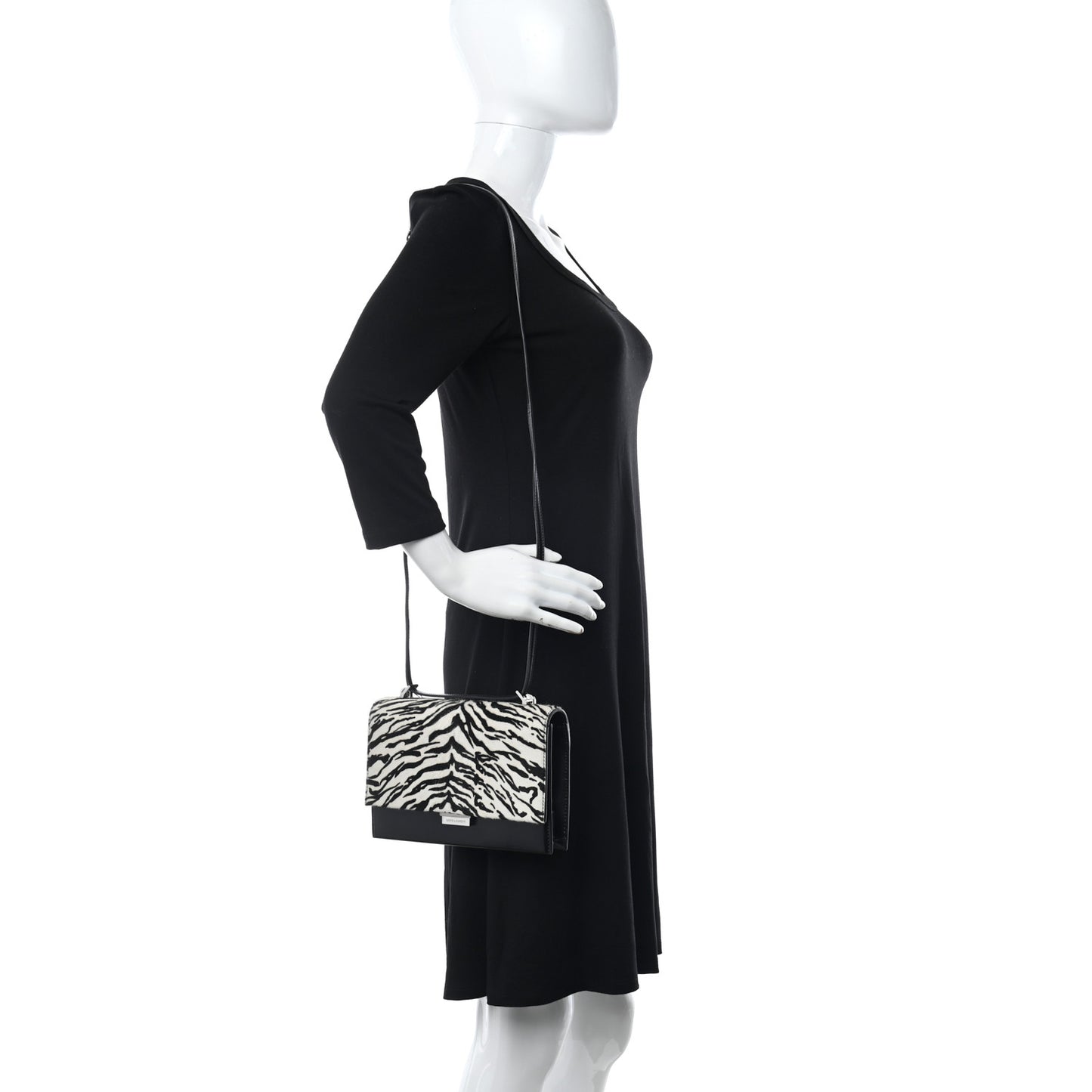 Calfskin Pony Hair Small Babylone Black White