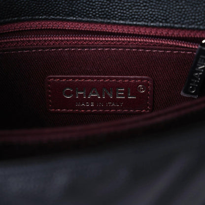 Chanel Caviar Chevron Quilted Mini Coco Handle Flap Black 5 of 9