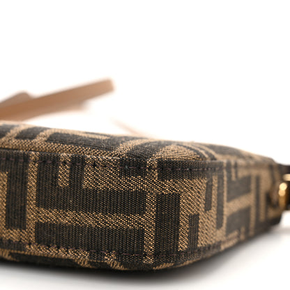 Fendi Fabric Jacquard Vitello Grace FF 1974 Baguette Pouch Tobacco Moro Sand 11 of 12