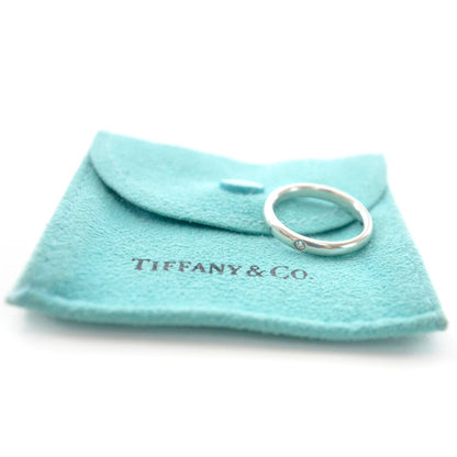 Tiffany Elsa Peretti Sterling Silver Diamond Band Ring 6 4 of 4