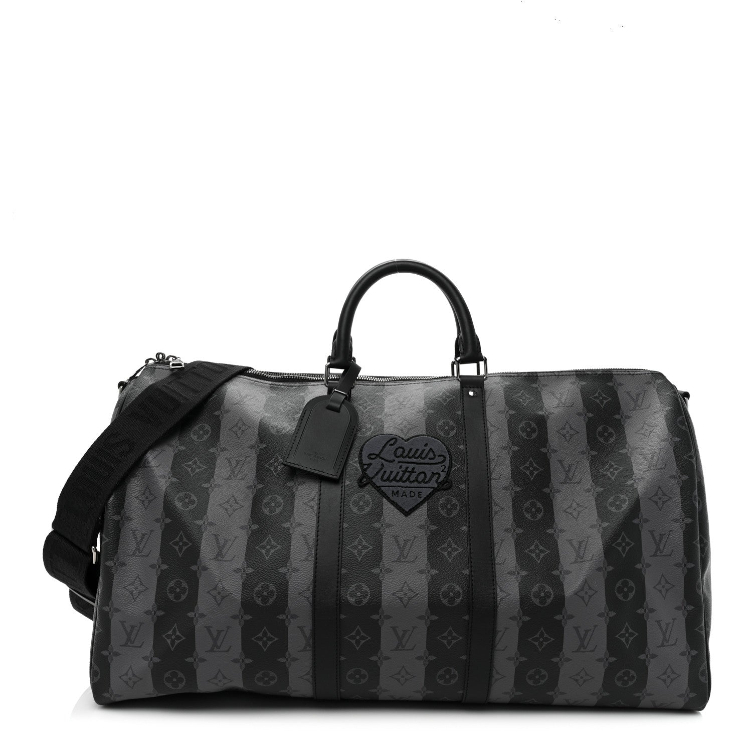 Louis Vuitton X NIGO Monogram Eclipse Stripes LV Keepall Bandouliere 50 1 of 8