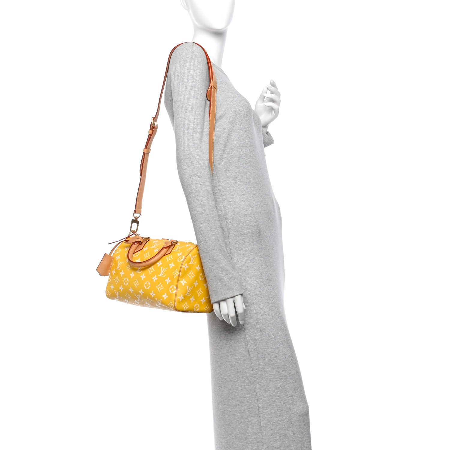 Louis Vuitton Calfskin Monogram Speedy P9 Bandouliere 25 Jaune Mat 2 of 11