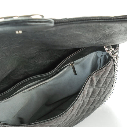 Chanel Crumpled Lambskin Quilted Maxi Chain Around Flap Black 5 of 7