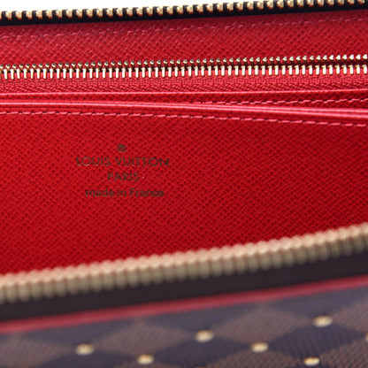 Louis Vuitton Damier Ebene Studded Zippy Wallet Cherry 6 of 7