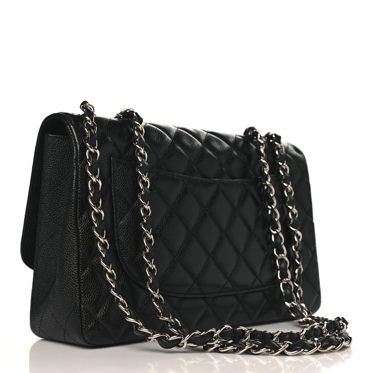 Chanel Caviar Quilted Jumbo Single Flap Black 3 of 10