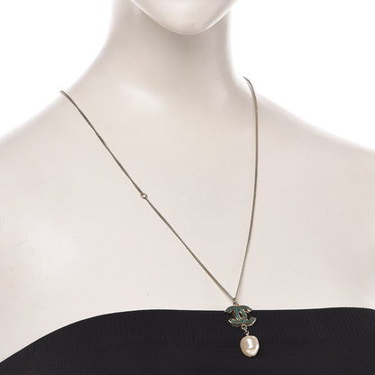 Chanel Resin Holographic Pearl CC Drop Necklace 2 of 6