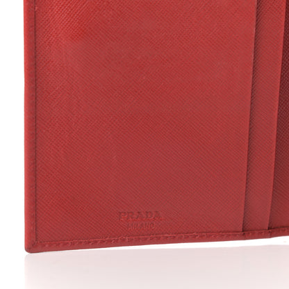 Prada Saffiano Flap Compact Wallet Rosso 6 of 7