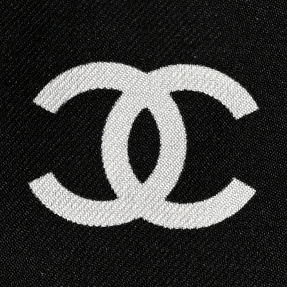 Chanel Silk Slim Bandeau Scarf Black White 2 of 4