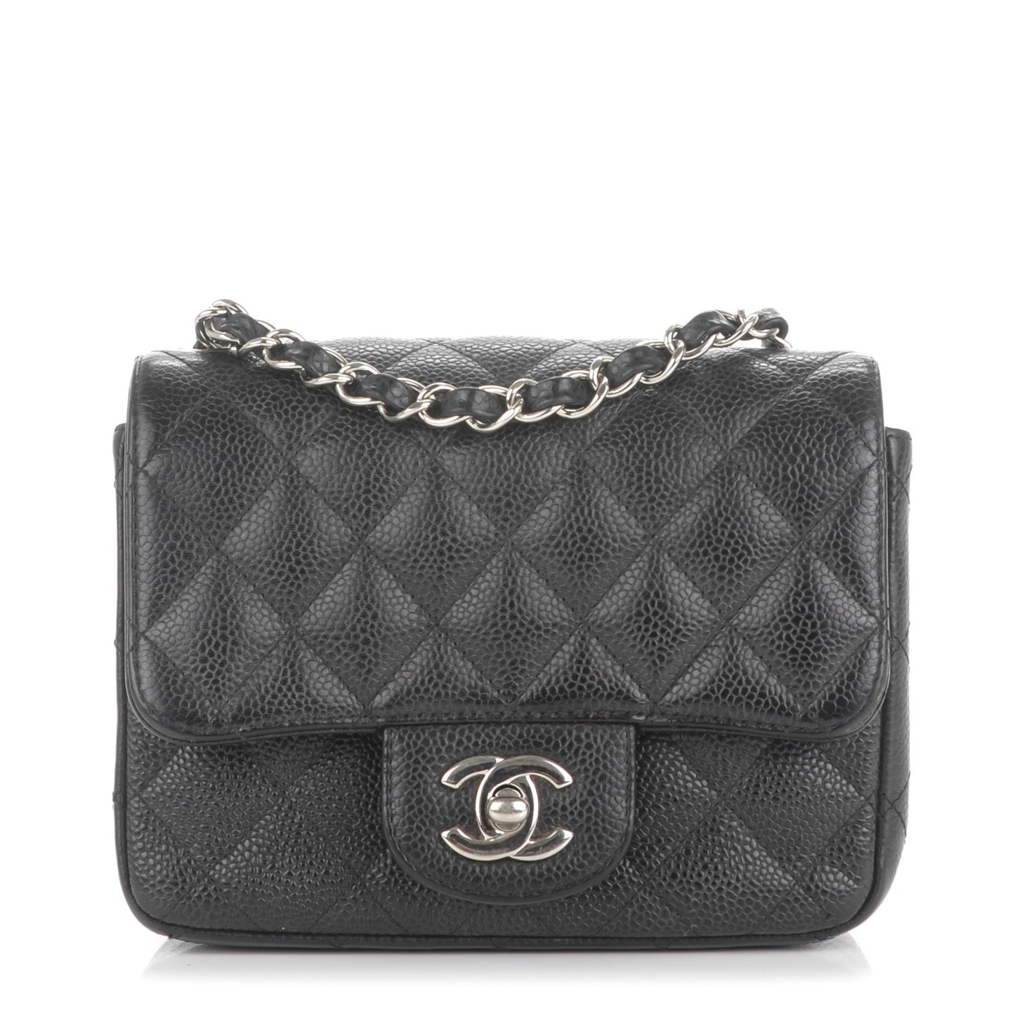 Caviar Quilted Mini Square Flap Black
