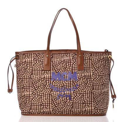 MCM Visetos Large Liz Reversible Shopper Tote Cognac 4 of 13