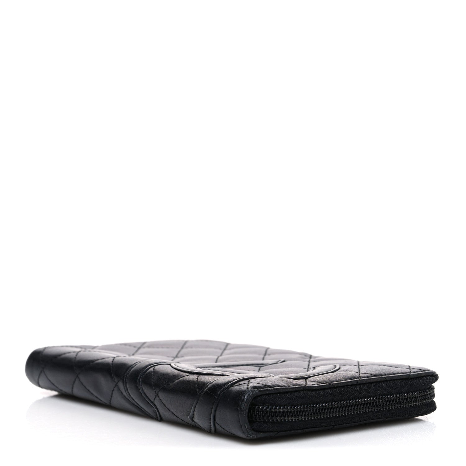 Chanel Calfskin Cambon Zip Around Organizer Wallet Black 4 of 9