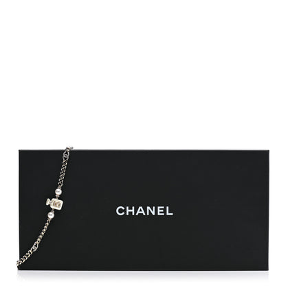 Chanel Pearl Resin Crystal CC No 5 Perfume Bottle Chain Belt Gold Pearly White 5 of 5