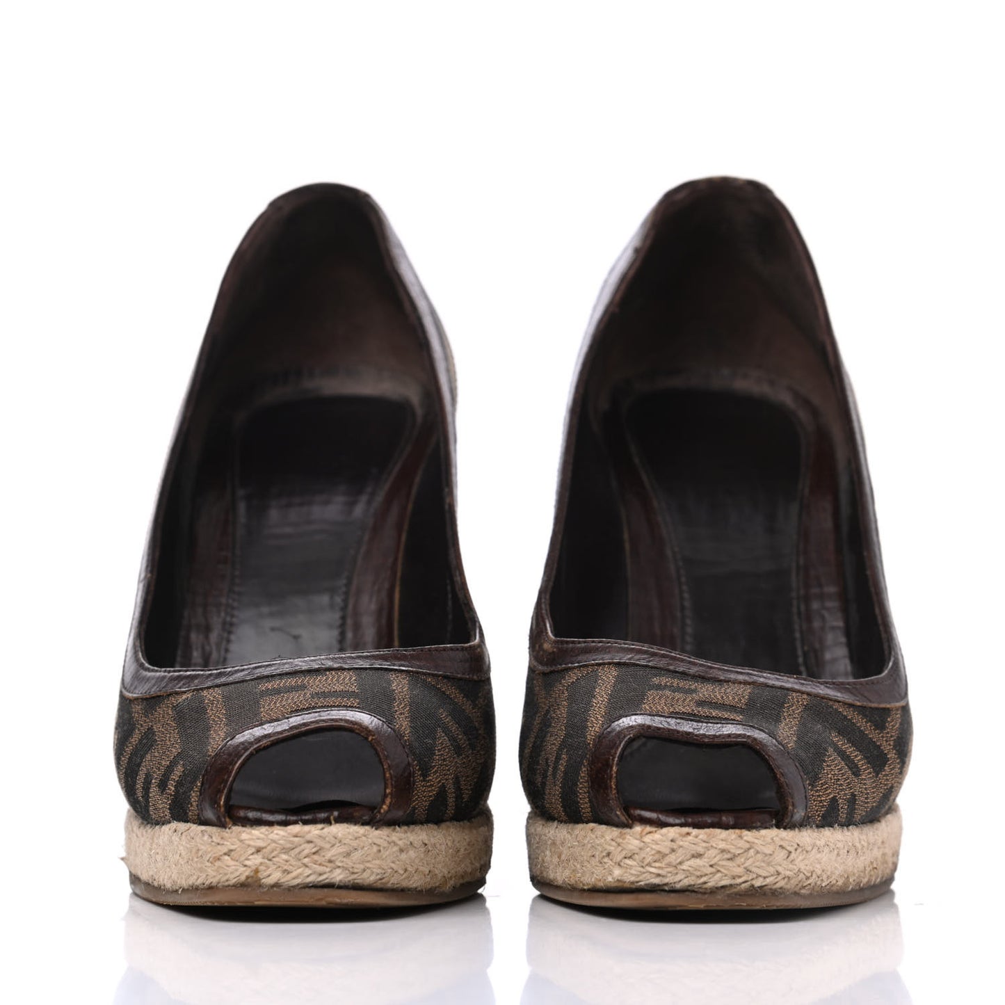 Zucca Raffia Zeppa Wedge Sandals 39.5 Tobacco