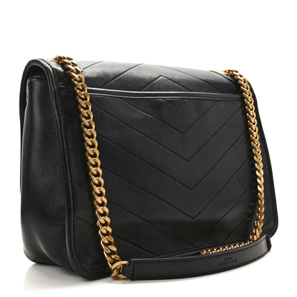Saint Laurent Lambskin Matelasse Monogram Medium Niki Chain Satchel Black 3 of 13