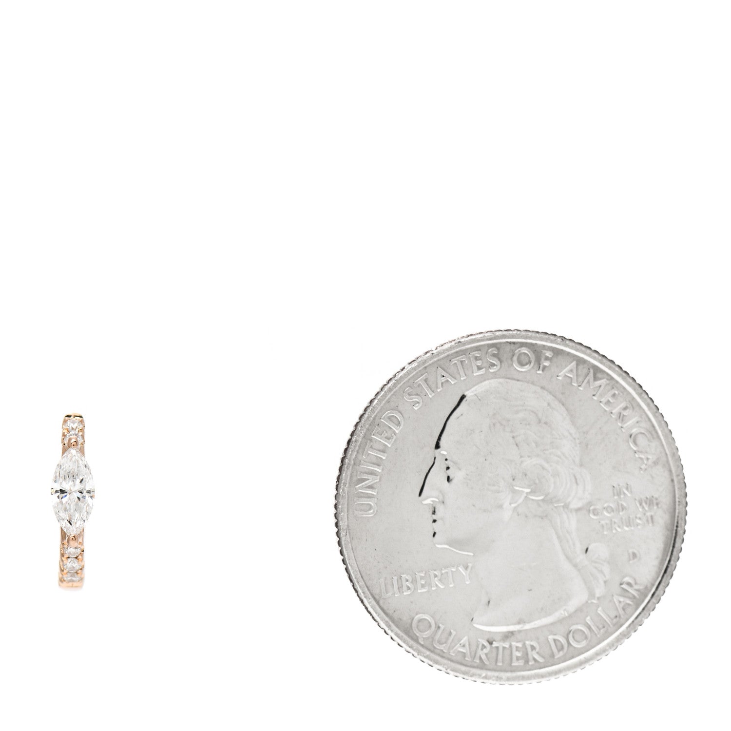 Anita Ko 18K Rose Gold Diamond Marquise Huggie Earring 2 of 5
