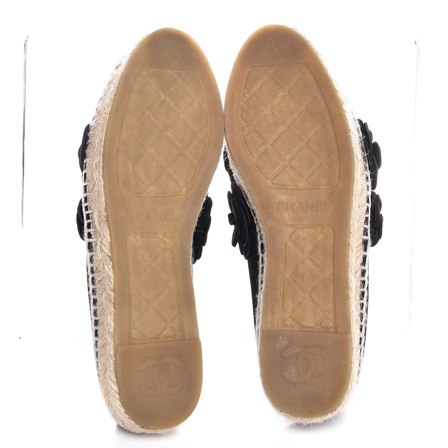 Suede Camellia CC Espadrilles 38 Black