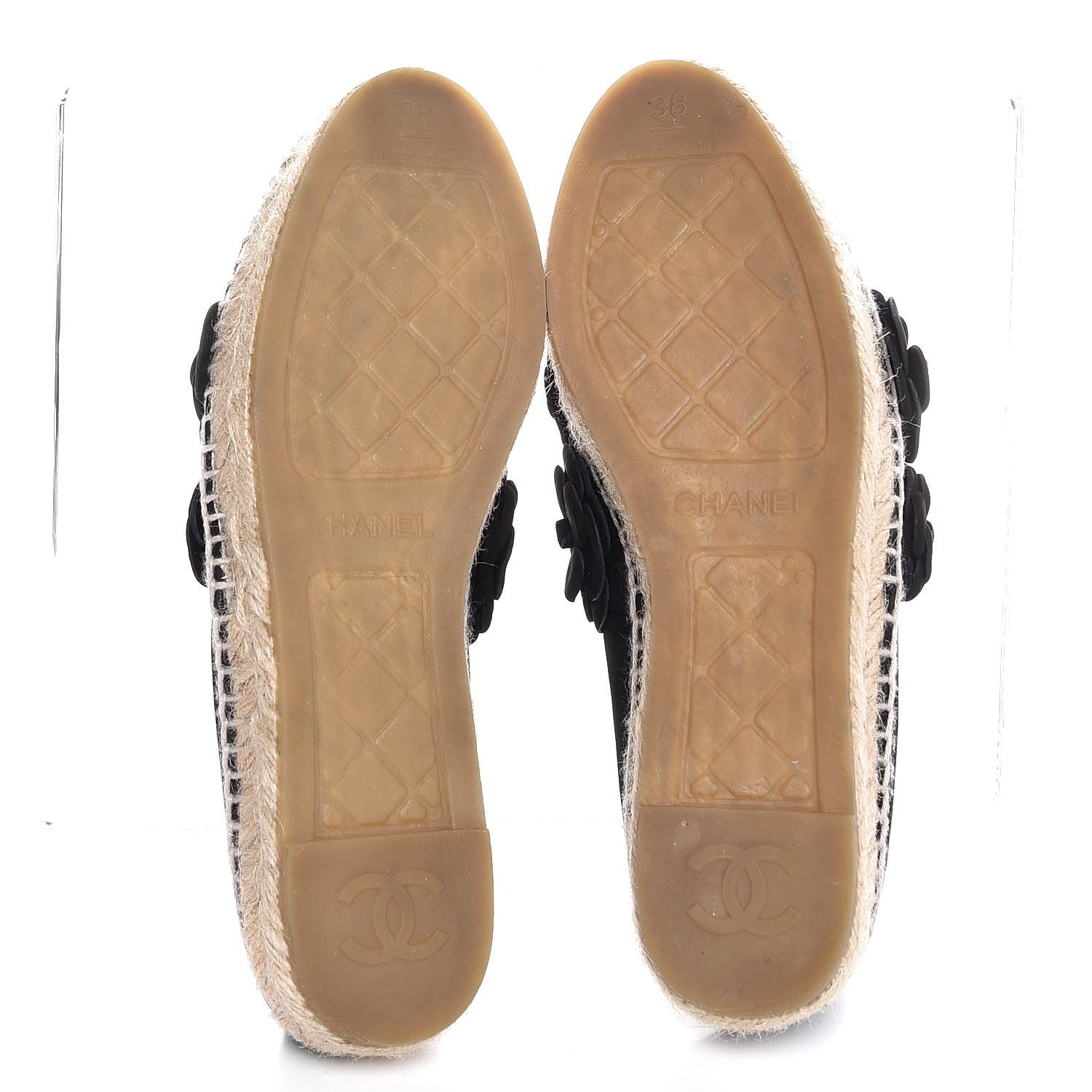 Chanel Suede Camellia CC Espadrilles 38 Black 7 of 11