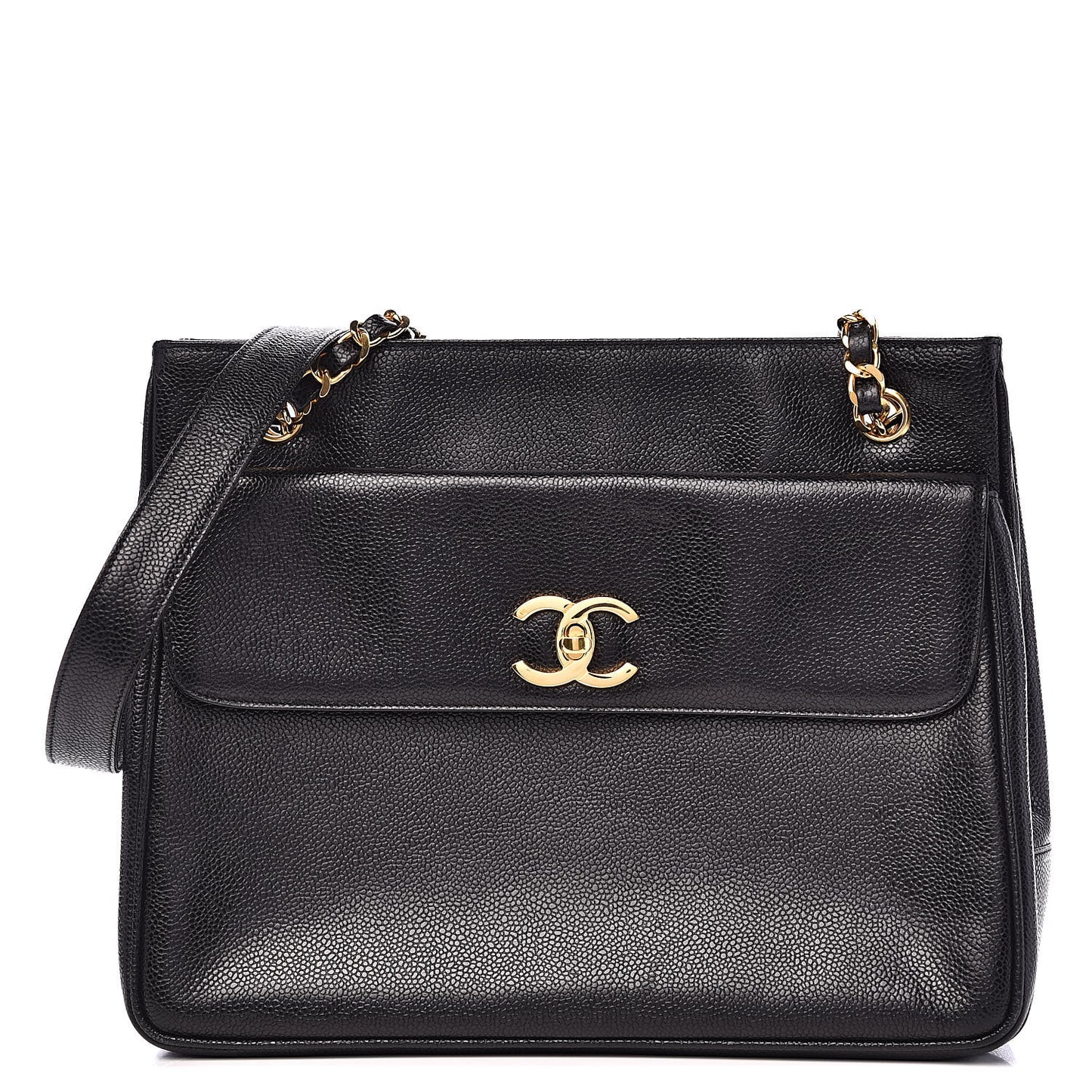 Caviar CC Shoulder Bag Black