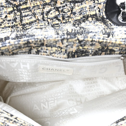 Chanel Tweed Flap Bag White Black Multicolor 5 of 10