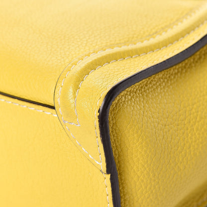 Celine Drummed Calfskin Nano Luggage Citron 11 of 16