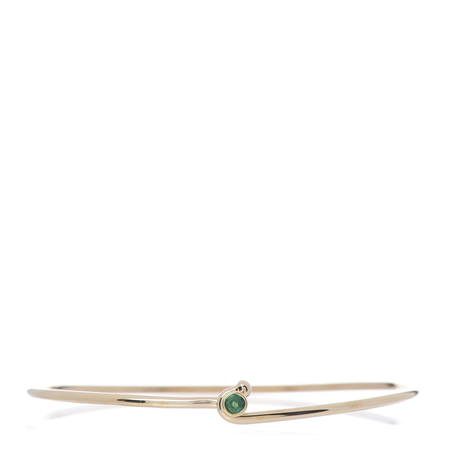 14K Yellow Gold Emerald Hook Bracelet