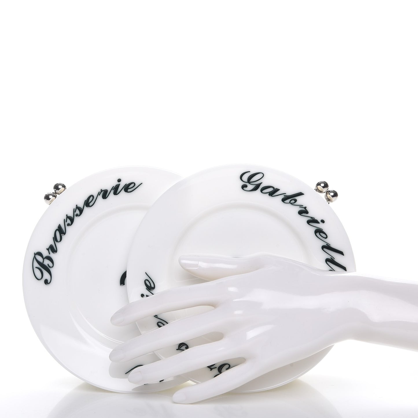 Plexiglass Brasserie Gabrielle Plates Minaudiere White