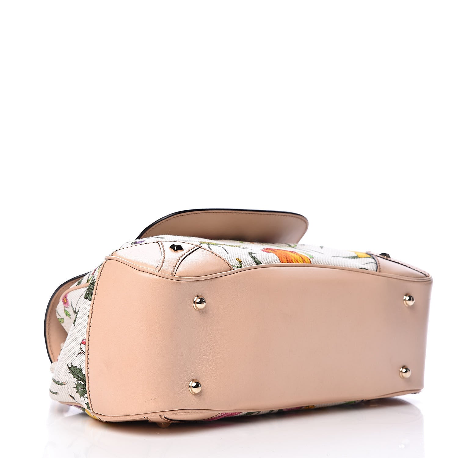 Gucci Floral Flora Canvas Bamboo Top Handle Bag 4 of 10
