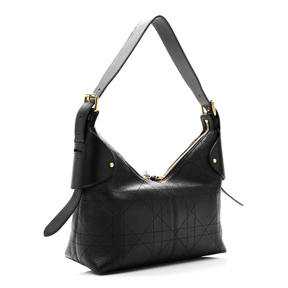 Christian Dior Grained Calfskin Flat Macrocannage Medium Voyage Bag Black 3 of 10
