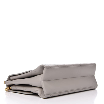 Chanel Lambskin Quilted Medium Coco Lux Flap Grey 4 of 14