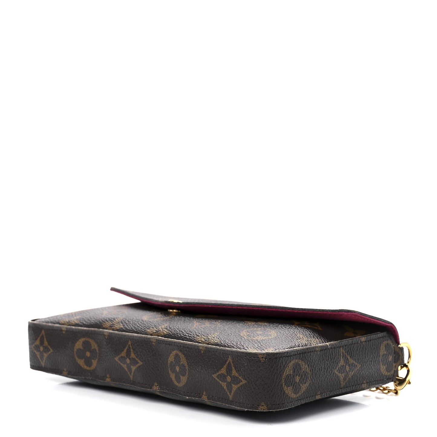 Monogram Pochette Felicie Chain Wallet Fuchsia