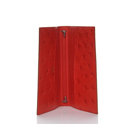 Hermes Ostrich Globe Trotter Agenda Cover Rouge Vif 5 of 8