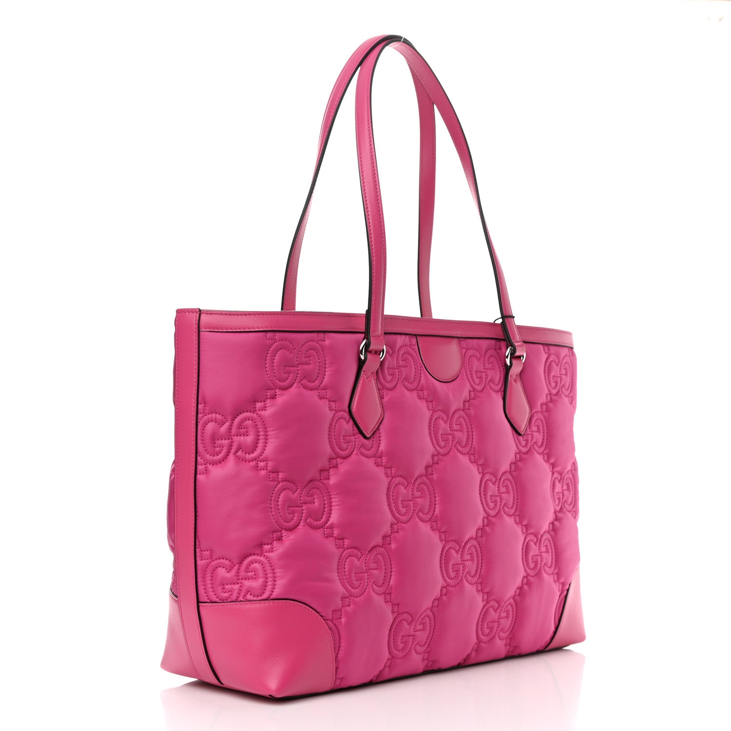 Gucci Nylon Calfskin Enamel GG Matelasse Medium Ophidia Shopping Bag Lovely 3 of 10