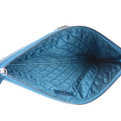 Chanel Metallic Caviar Quilted Medium Boy Cosmetic Case Turquoise 5 of 7