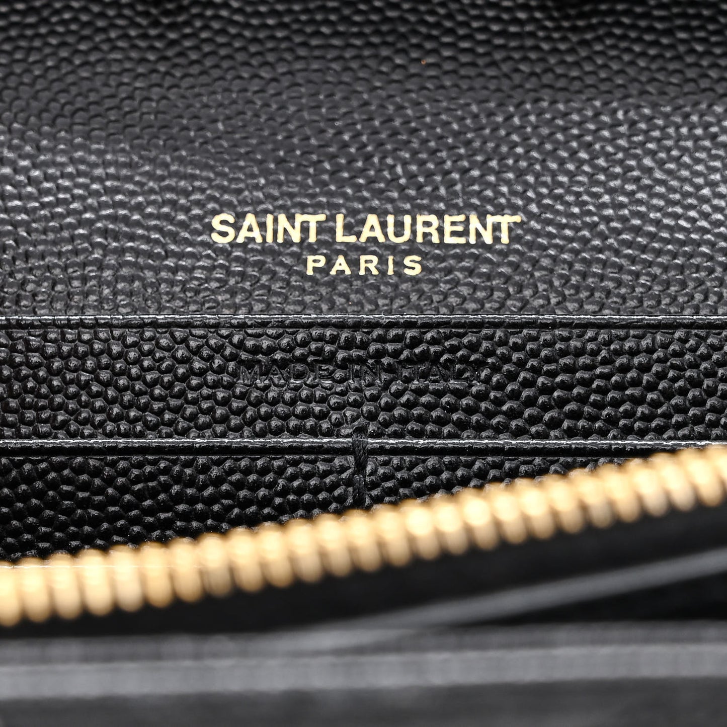 Grain De Poudre Matelasse Chevron Monogram Chain Wallet Black