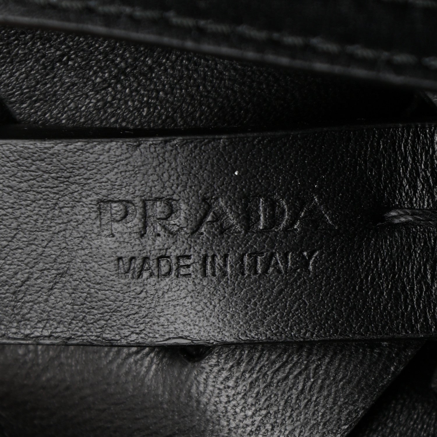 Prada Vitello Intreccio Bucket Bag Black 13 of 19