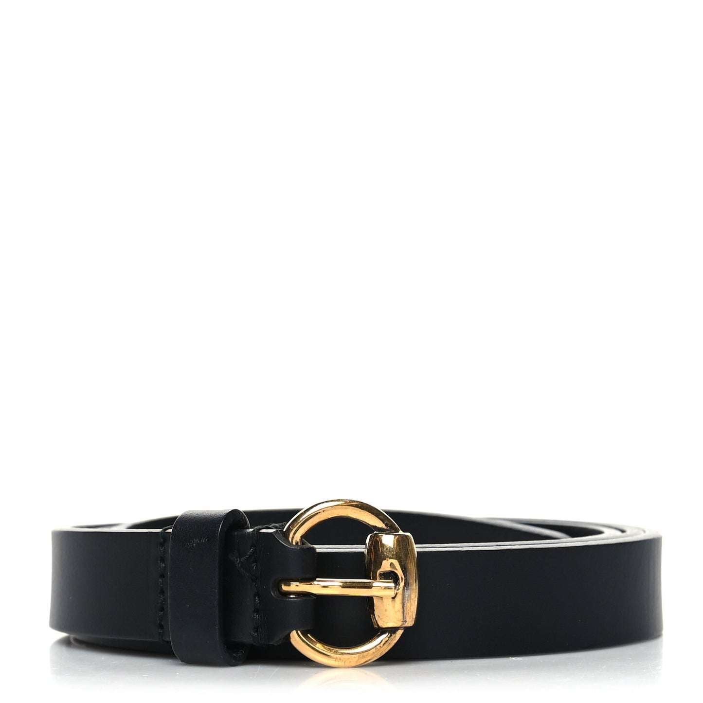 Calfskin Horsebit Buckle Belt 110 44 Black