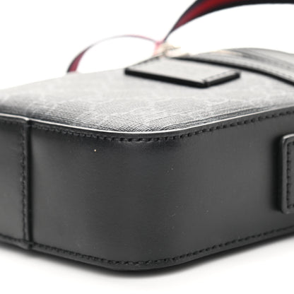 Gucci GG Supreme Monogram Appia Calfskin Web Small Camera Messenger Bag Black Grey 10 of 10