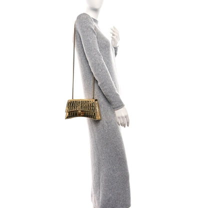 Balenciaga Metallic Supple Calfskin Crocodile XS Crush Chain Bag Gold 2 of 11