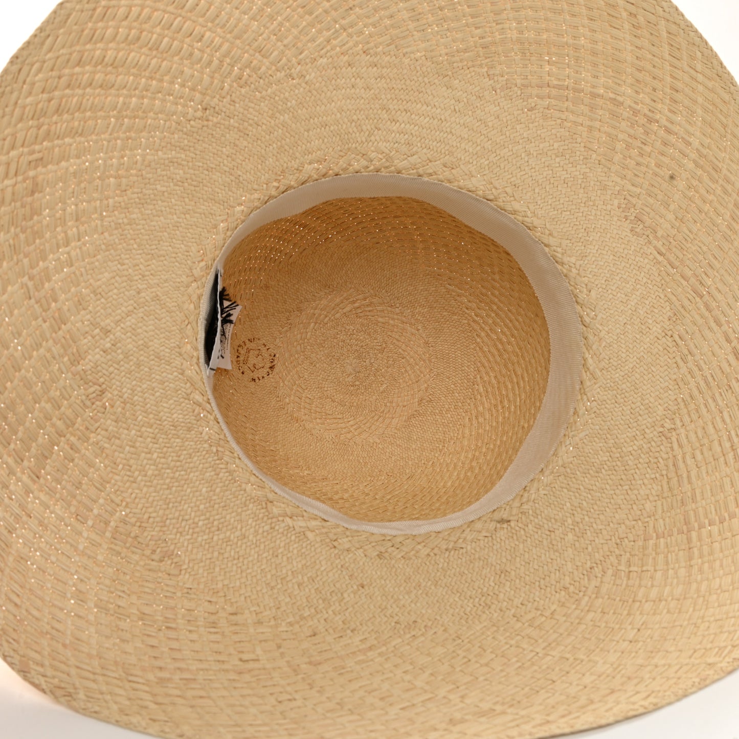 Straw Brides De Gala Panama Carrousel Hat 56 Naturel Ecru Black