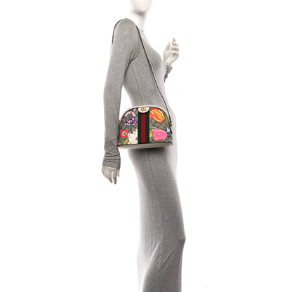 Gucci GG Supreme Monogram Flora Web GG Small Ophidia Dome Shoulder Bag White 2 of 11
