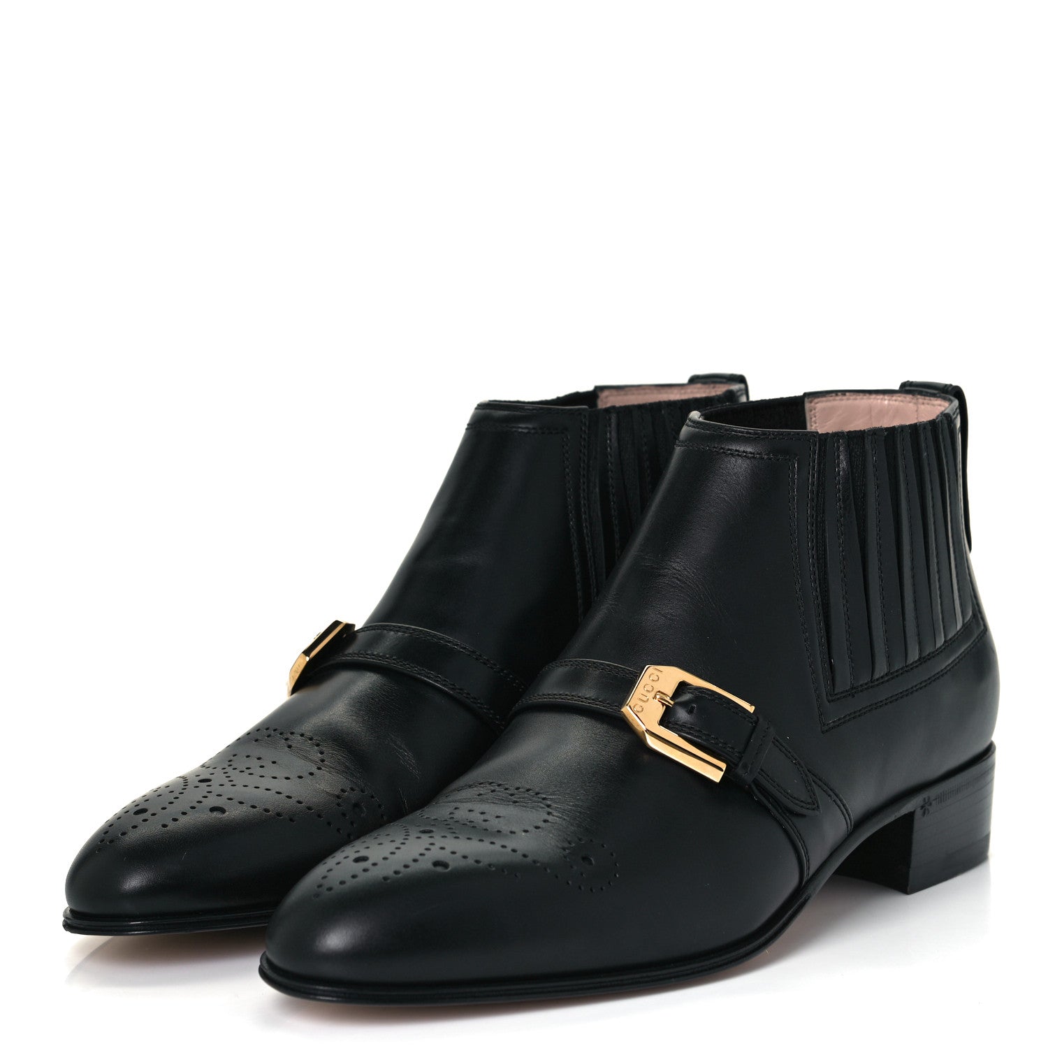Gucci Waxed Calfskin Womens Ankle Boots 37 Black 3 of 14