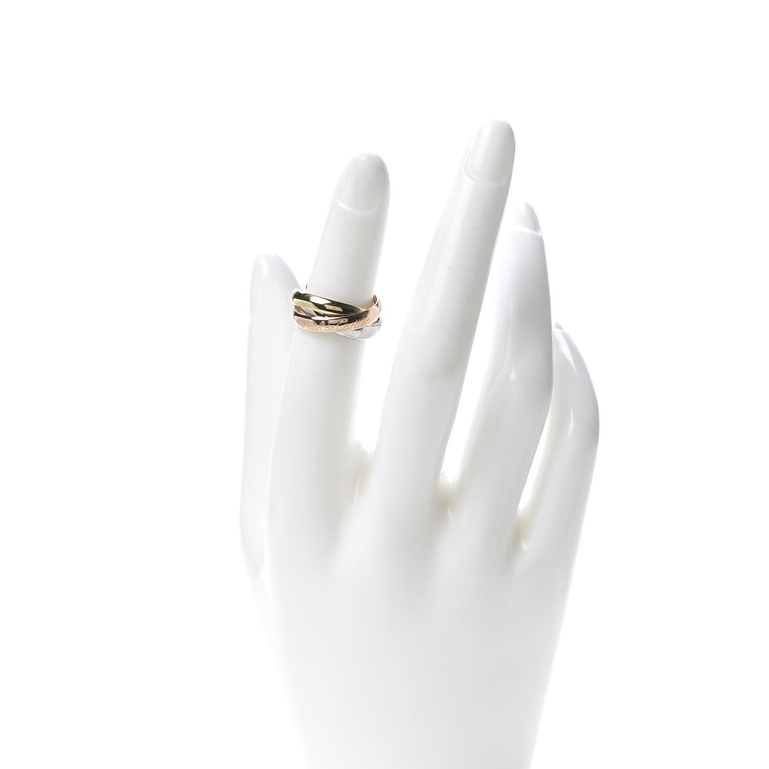 Cartier 18k Pink Yellow White Gold Les Must De Trinity Ring 51 5.75 2 of 5