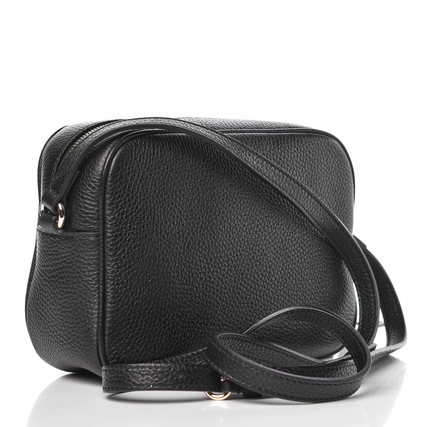 Pebbled Calfskin Small Soho Disco Bag Black