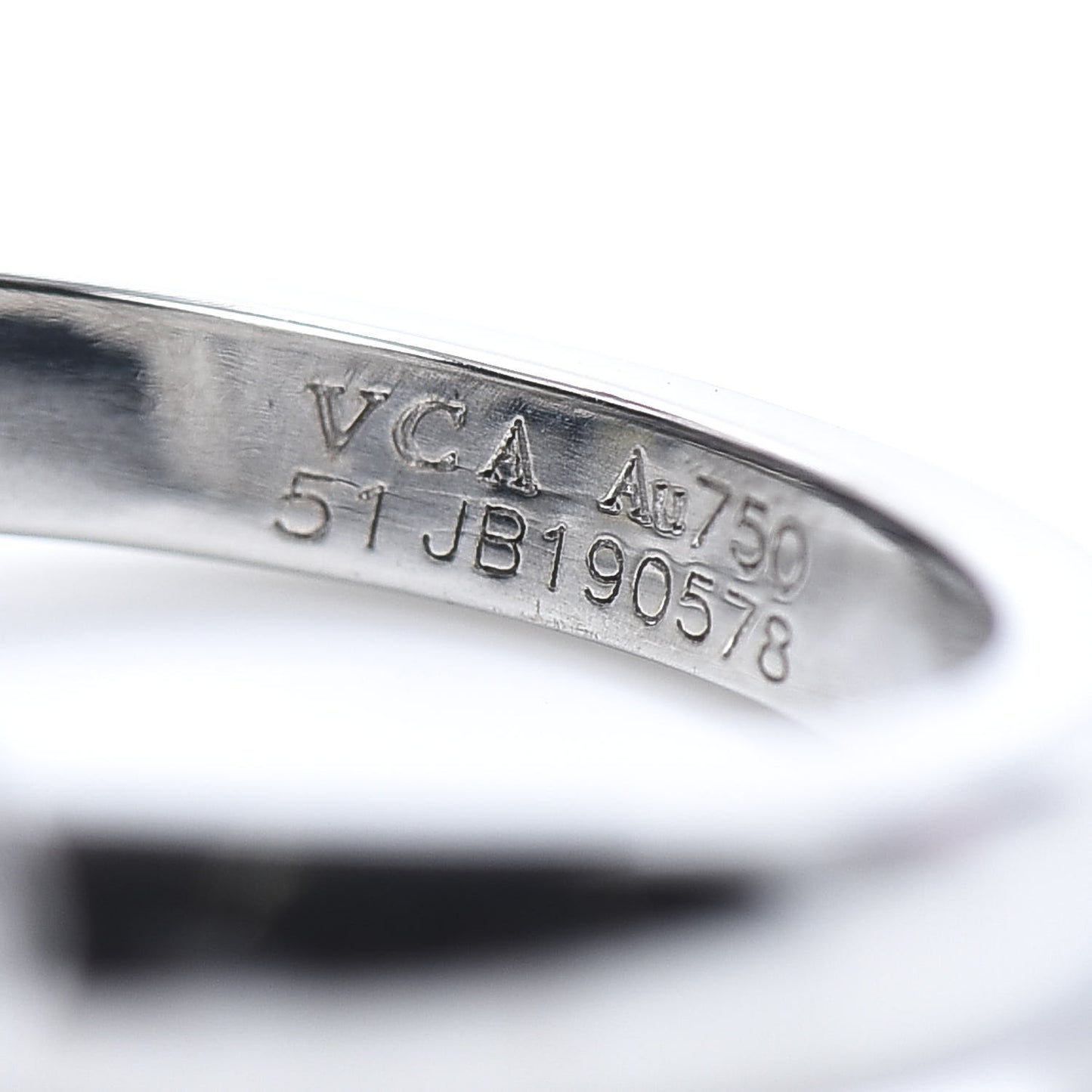 18K White Gold Diamond Vintage Alhambra Ring 51 5.75