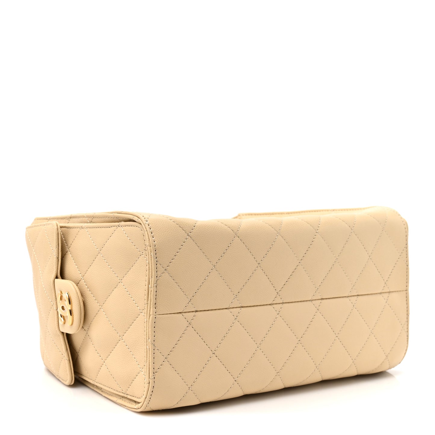 Caviar Quilted Small Chanel 25 Handbag Light Beige