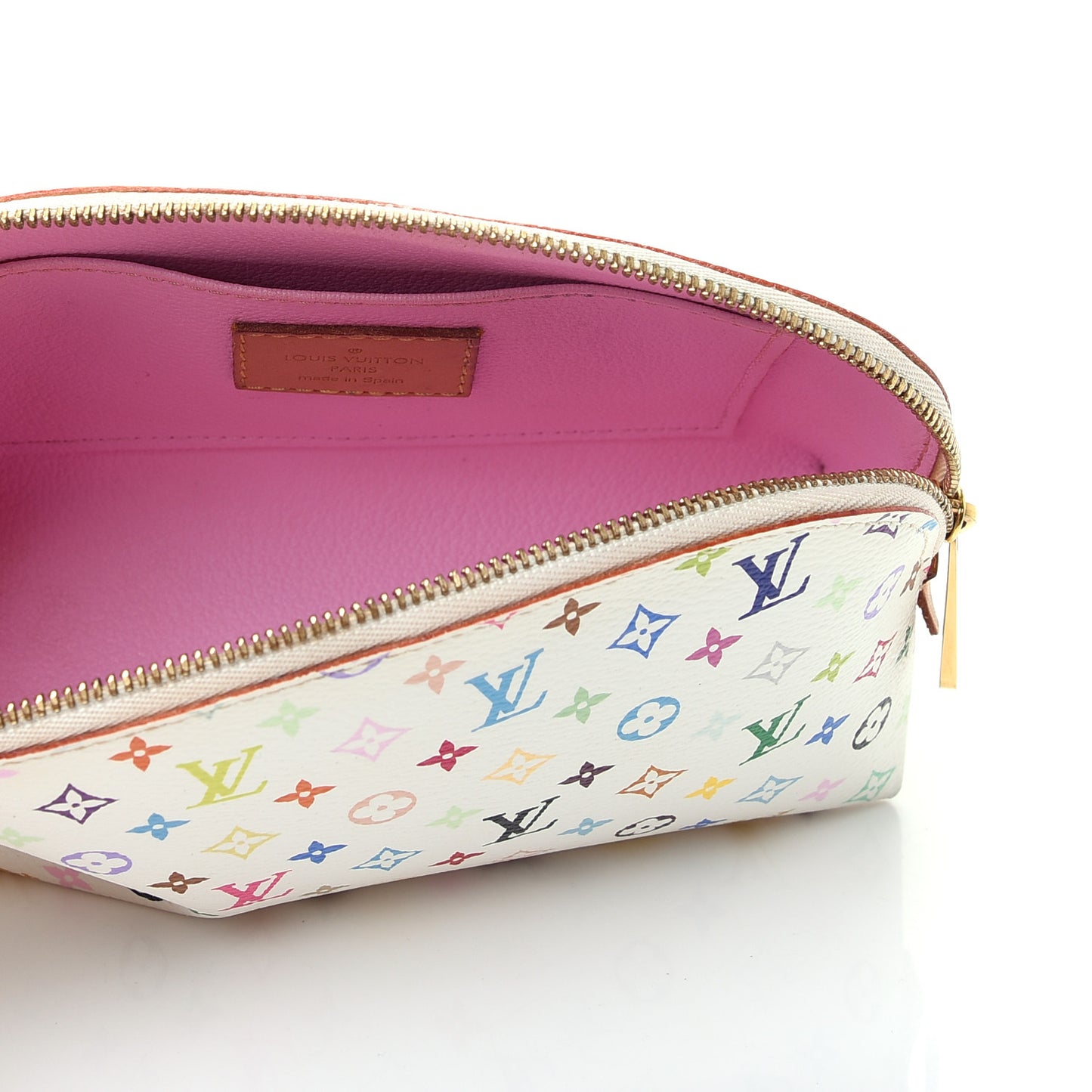Monogram Multicolor Cosmetic Pouch White Litchi