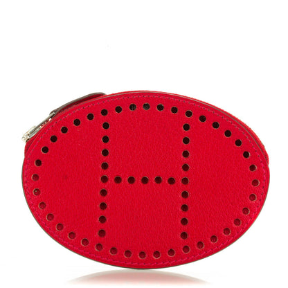 Hermes Chevre Mysore Evelyne Coin Purse Rouge Casaque 1 of 7